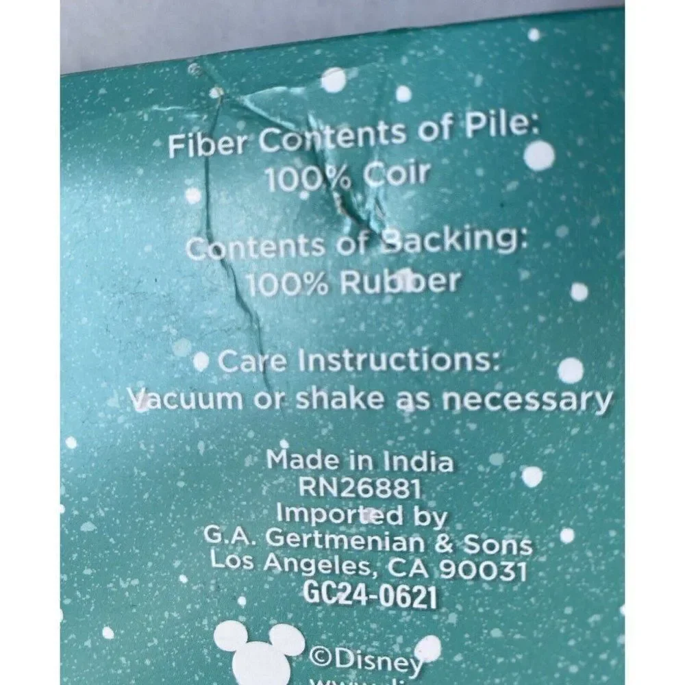 Disney Mickey Mouse Christmas‎ Holiday Season Coir Door Mat 18 x 28” Outdoor New